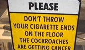 Funny Sign - No Thowing Butts